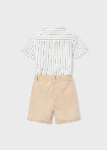 Completo bermuda e camicia in lino bambino