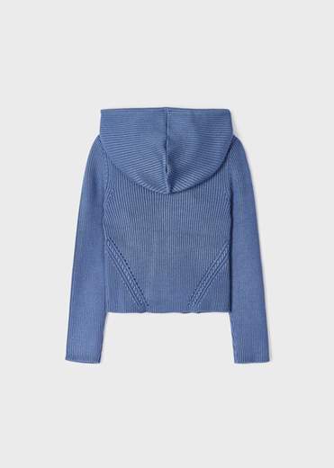 Giacca in Maglia zip e cappuccio bimba