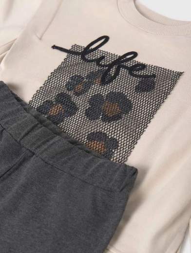 Completo leggings a campana e felpa ragazza