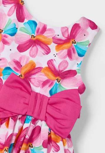 Vestito stampato fiocco bambina