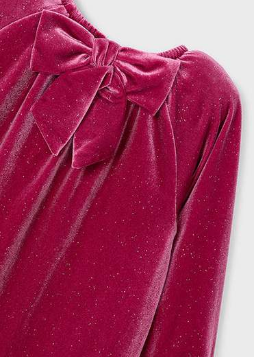 Vestito velluto lucido bambina