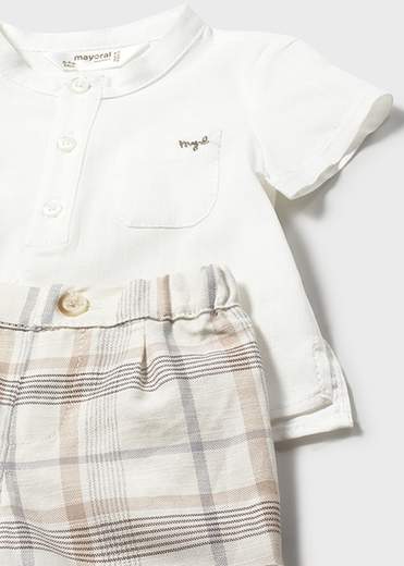 Completo pantaloncino e camicia neonato