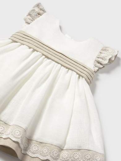 Vestito combined lino neonata