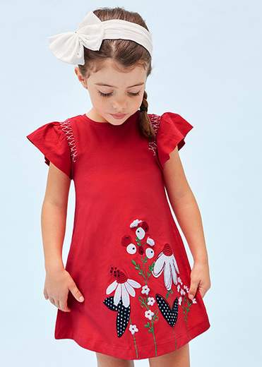 Vestito Volant e Applicazioni Bambina
